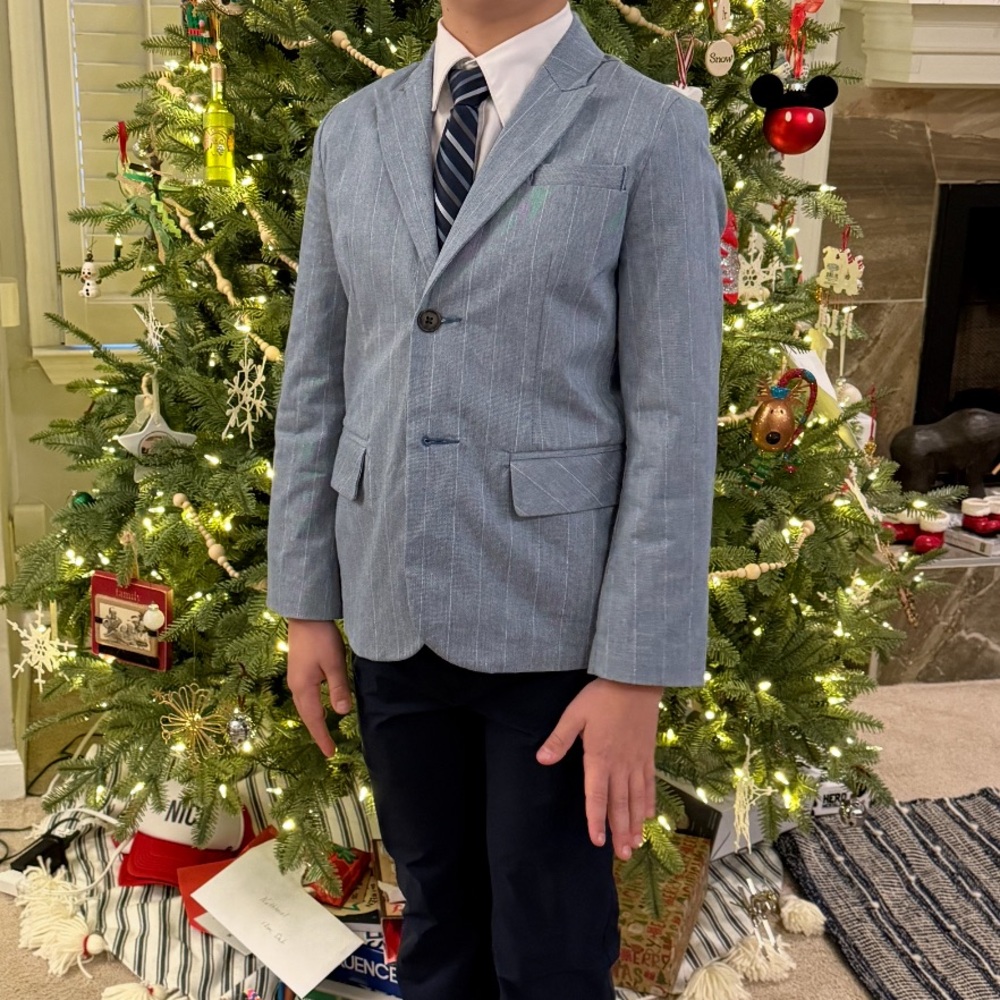 Cat & Jack Light Blue Striped Suit Jacket size 8